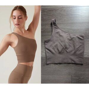 NEW! Athleta | Aurora Seamless One Shoulder Tank In Rustic Beige
